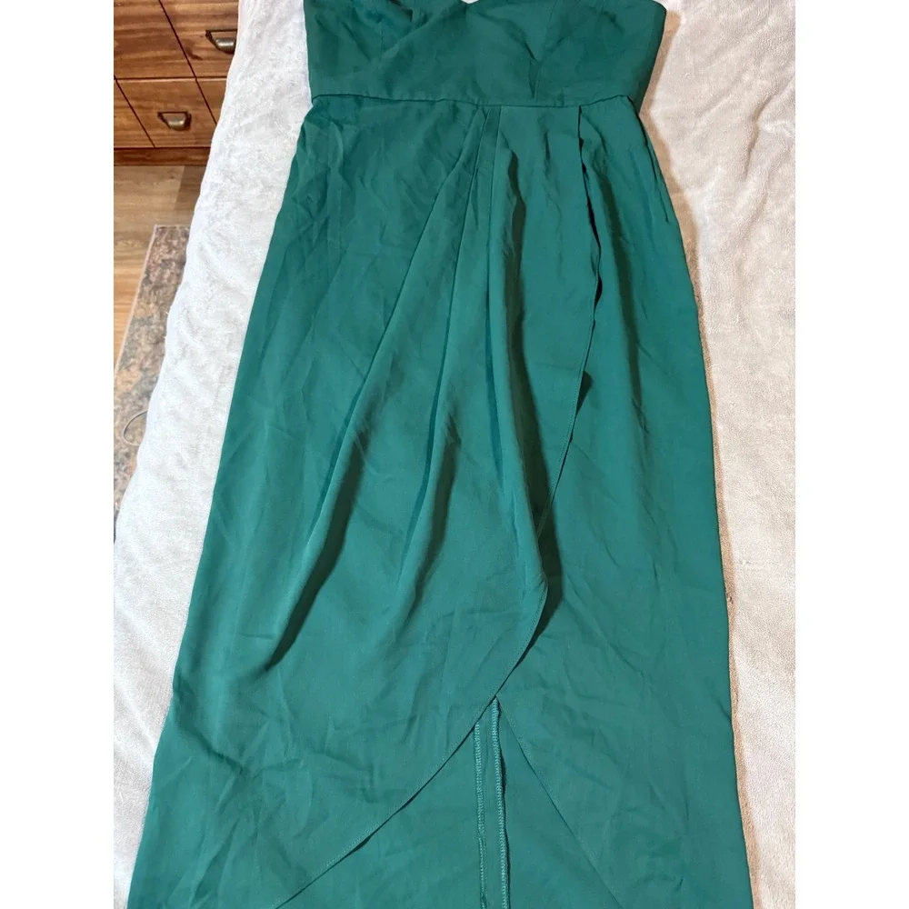 NWOT Lulus Reinette‎ Dark Green Midi Dress Dark Green Size Large Formal Y2K